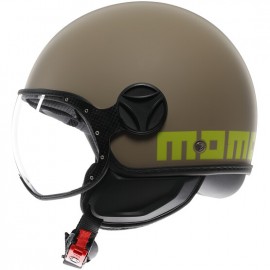 MOMO Design Casco Jet FGTR Classic E2206 Mono Sand Opaco Lime - Taglia M (57-58cm)