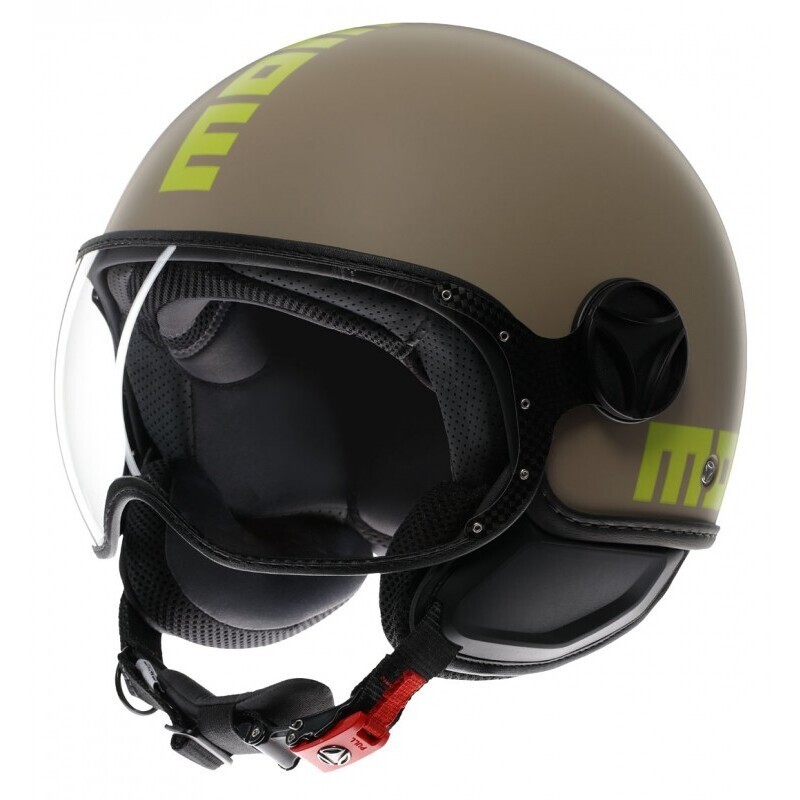MOMO Design Casco Jet FGTR Classic E2206 Mono Sand Opaco Lime - Taglia M (57-58cm)