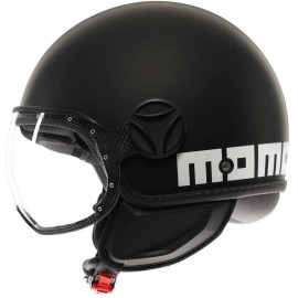 MOMO Design Casco Jet FGTR Classic E2206 Mono Nero/Bianco Opaco - Taglia M (57-58cm) MOMO Design Casco Jet FGTR Classic E2206 Mono Nero/Bianco Opaco - Taglia M (57-58cm)