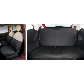 Coprisedili Completi Fiat 500 2007► Posteriore Intero Tessuto Misto Cotone Grigio/Panna
