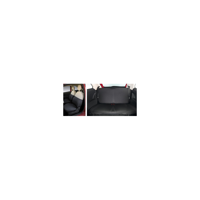 Coprisedili Completi Fiat 500 2007► Posteriore Intero Tessuto Misto Cotone Grigio/Panna Coprisedili Completi Fiat 500 2007► Posteriore Intero Tessuto Misto Cotone Grigio/Panna
