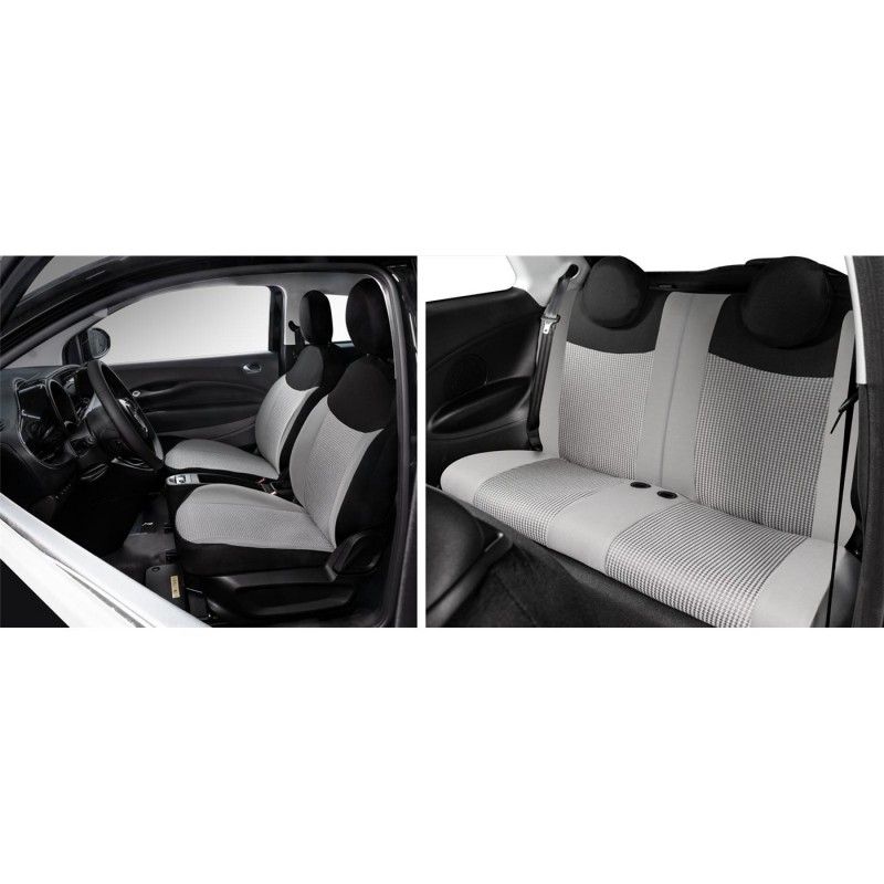 Coprisedili Completi Fiat 500 Hybrid 26► 500 Elettrica 20► Posteriore Diviso Nero/Grigio/Panna Coprisedili Completi Fiat 500 Hybrid 26► 500 Elettrica 20► Posteriore Diviso Nero/Grigio/Panna