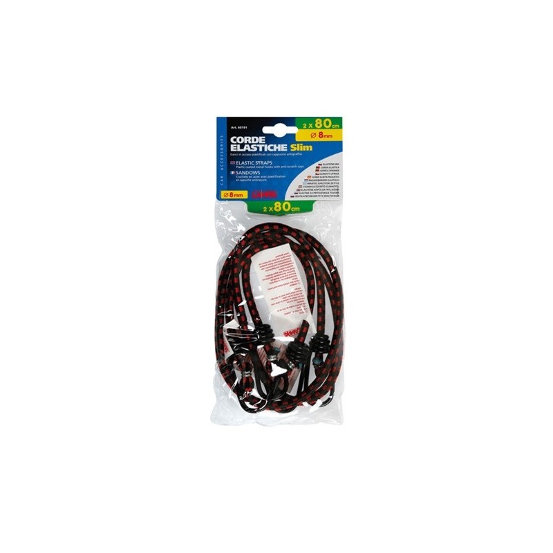 Corde elastiche slim - Ø 8 mm - 2x80 cm Corde elastiche slim - Ø 8 mm - 2x80 cm
