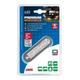 Premium - luce a 4 led - montaggio ad incasso - 12V / 24V - Bianco Premium - luce a 4 led - montaggio ad incasso - 12V / 24V - Bianco
